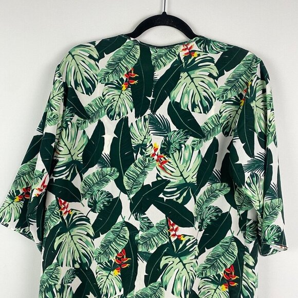 Rachel Zoe Duster Tropical 3/4 Sleeve Tie Front One Size OS Kimono - Picture 8 of 11